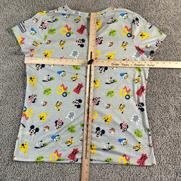 Disney Shirt Womens Extra Large Gray AOP 2020 Magic Kingdom Cast V Neck Ladies - Picture 9 of 12